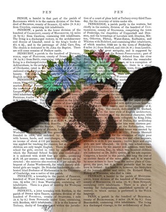 Framed Cow with Flower Crown 2 Book Print Print