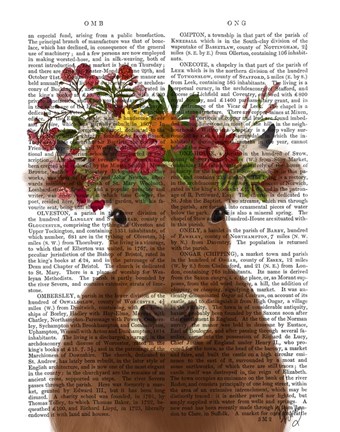 Framed Cow Bohemian 1 Book Print Print