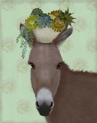 Framed Donkey Succulent Print
