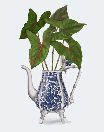 Framed Chinoiserie Vase 4, With Plant Print