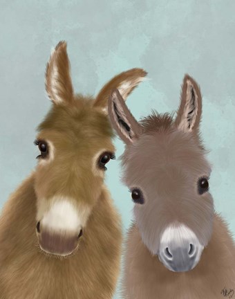 Framed Donkey Duo, Looking at You Print