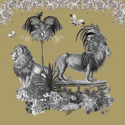 Framed Livoris Feritas Lion Design, Square Print