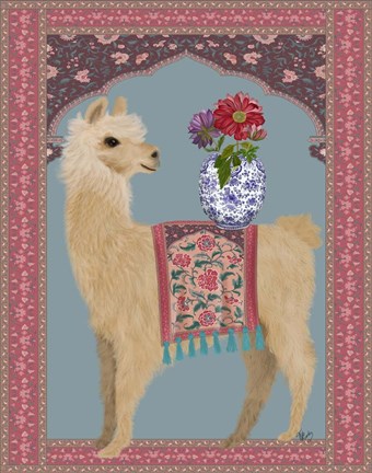 Framed Llama Chinoiserie 3 Print