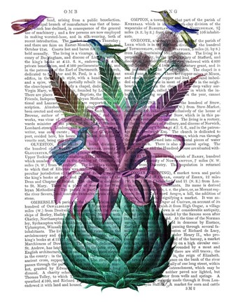 Framed Tropical Artichoke Book Print Print