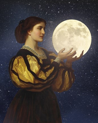 Framed Moon In Her Hands Print