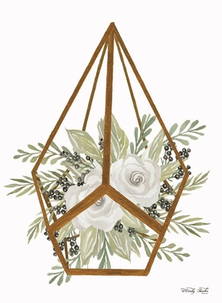 Framed Gold Geometric Diamond Print