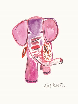 Framed Edith the Elephant Print