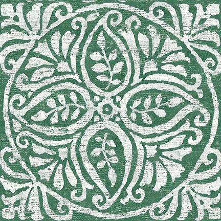 Framed Amadora Dark Green Tile IV Print