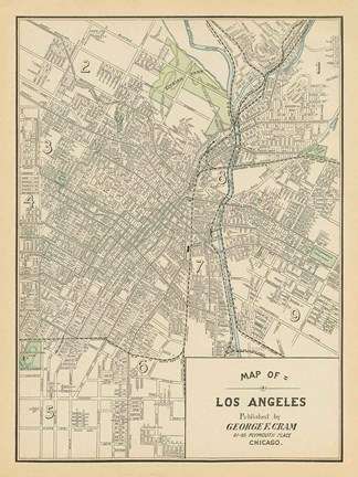 Framed Map of Los Angeles Print