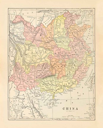 Framed Map of China Print