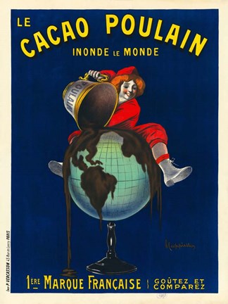 Framed Le Cacao Poulain Inonde le Monde, 1911 Print