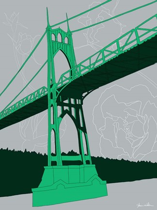 Framed St. Johns Bridge - Portland Print