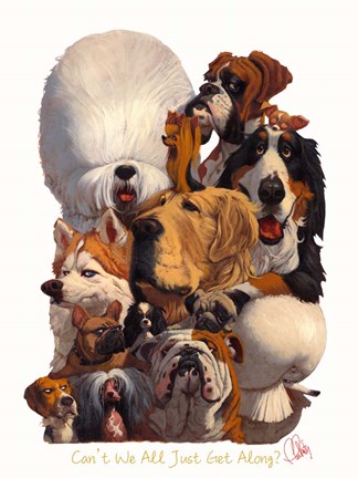 Framed Can&#39;t We All Just Get Along Print