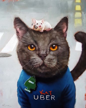 Framed Cat Uber Print