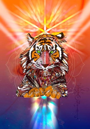 Framed Cosmic Tiger Print