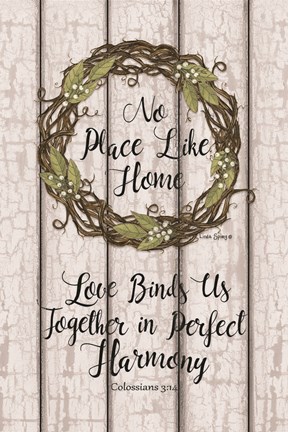 Framed Leaf Wreath Print