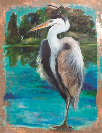 Framed Marsh Heron Print