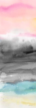 Framed Pink Sunset Abstract panel I Print