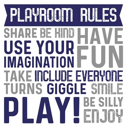 Framed Playroom Rules II Print