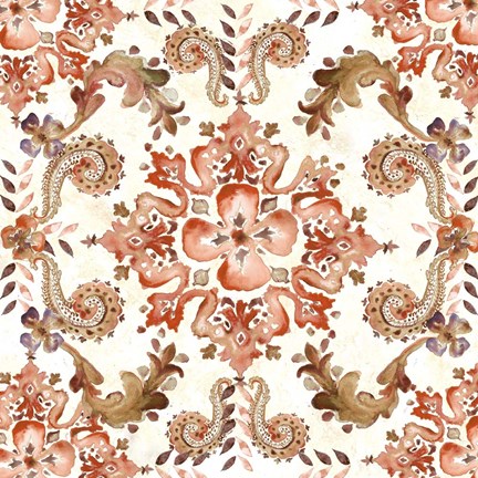 Framed Artisan Medallion Square I Print