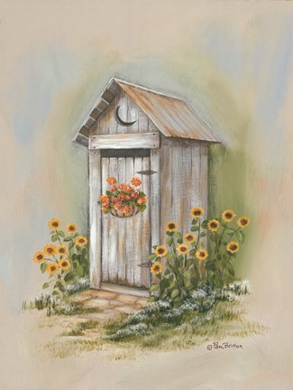 Framed Country Outhouse I Print