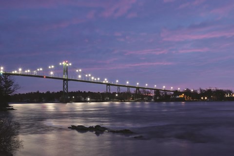 Framed Bridge at Night Print