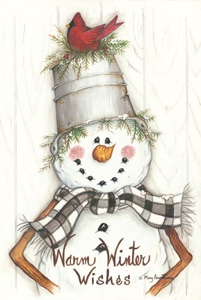 Framed Country Snowman Print