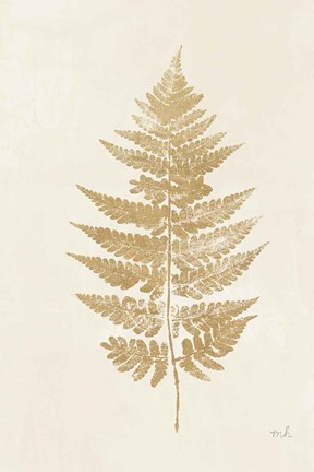Framed Fern Print I Gold No Shiplap Print