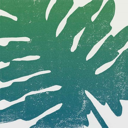 Framed Tropical Treasures IV Blue Green Print