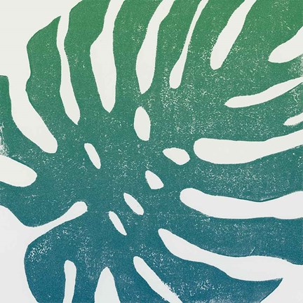 Framed Tropical Treasures I Blue Green Print