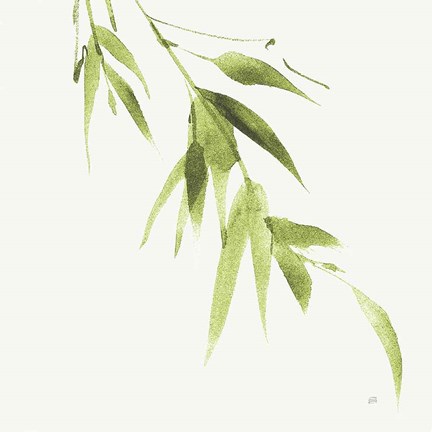 Framed Bamboo VI Green Print