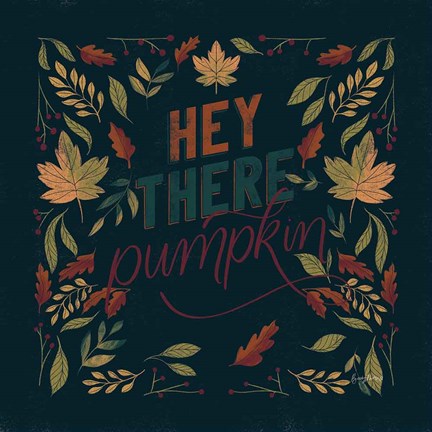 Framed Autumn Sayings I Pumpkin Print