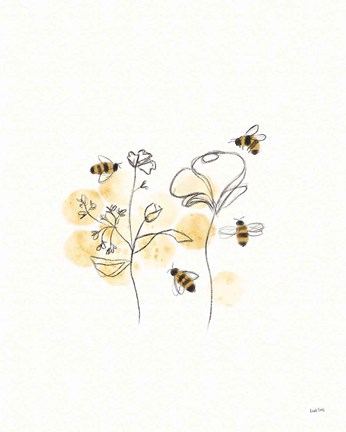 Framed Bees and Botanicals III Print