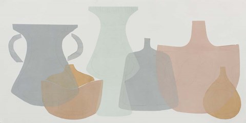 Framed Soft Pottery Shapes I Print