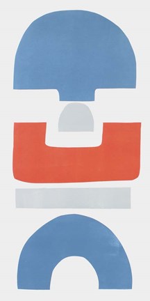 Framed Primary Tribal Shapes I Print