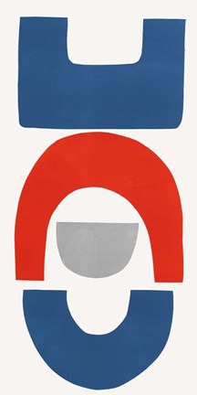 Framed Primary Tribal Shapes VIII Print