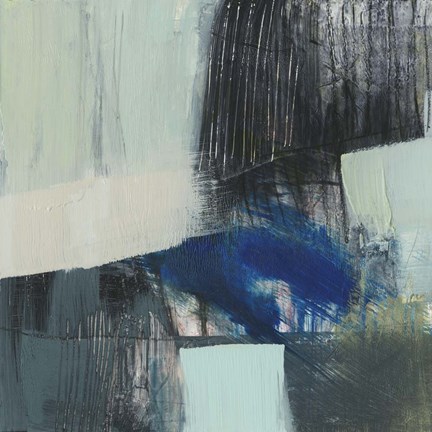 Framed Cobalt Swipe I Print