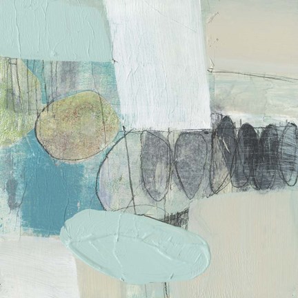 Framed Seafoam Orbs I Print