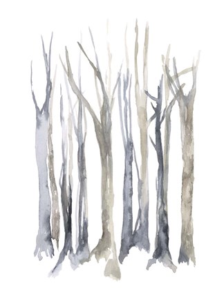 Framed Neutral Treeline I Print