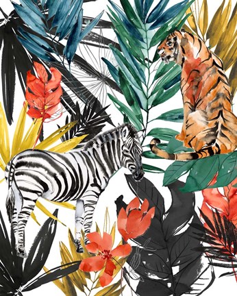 Framed Jungle Life I Print