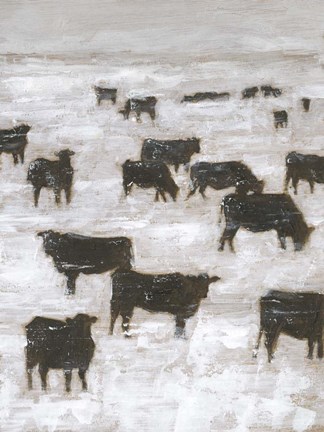 Framed Winter Grazing II Print