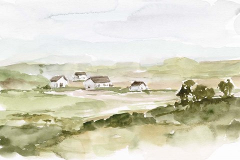 Framed Farm Valley I Print