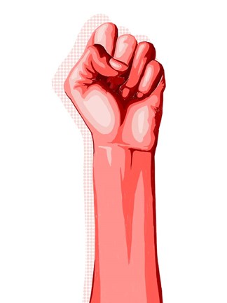 Framed Color Block Fist II Print