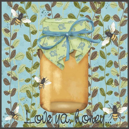 Framed Bees &amp; Honey II Print