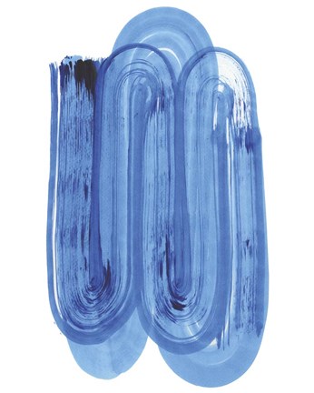 Framed Blue Swish IV Print