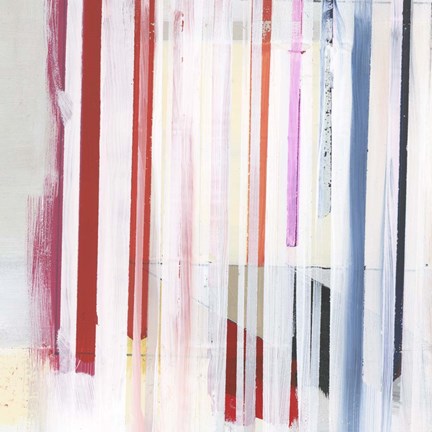 Framed Red Pink Stripes III Print