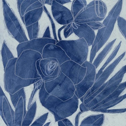 Framed Blue Lagoon Silhouette I Print