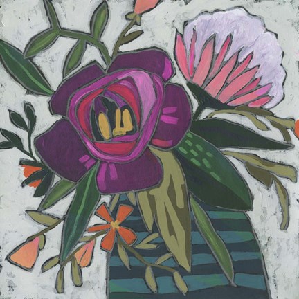 Framed Carnivale Flora I Print