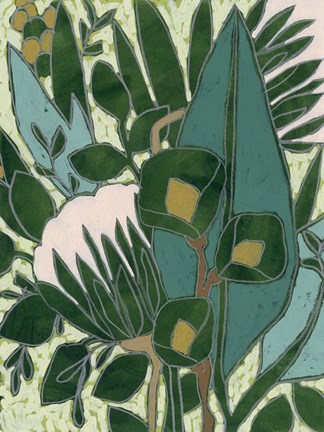 Framed Bottle Glass Garden I Print