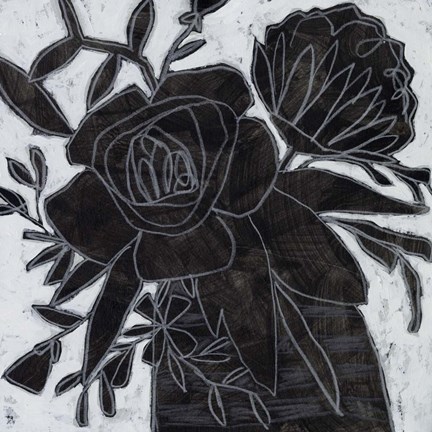 Framed Chalkboard Garden II Print